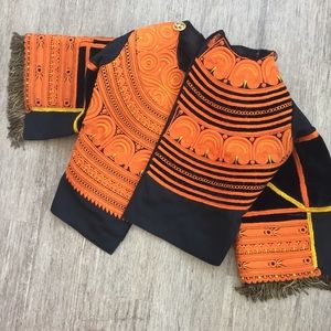 Vintage Heavy Embroidered Evening Jacket Fringe